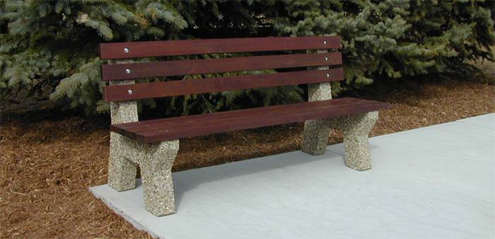 Park Style Bench with IPE Lumber (B4160 Shown)