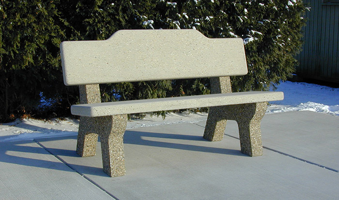 5′ Plateau Back All Concrete Classic Bench (B4550)