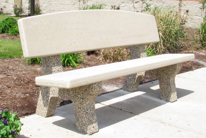 6′ Horizon Back All Concrete Classic Bench (B4560)