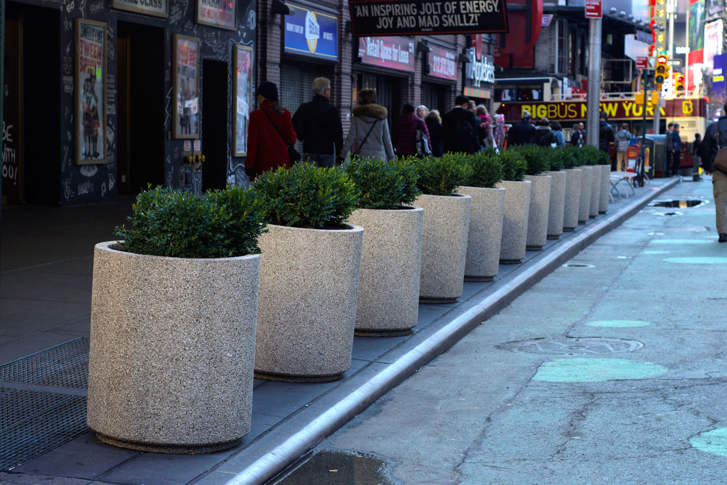 Security Planters on Broadway Street in Times Square