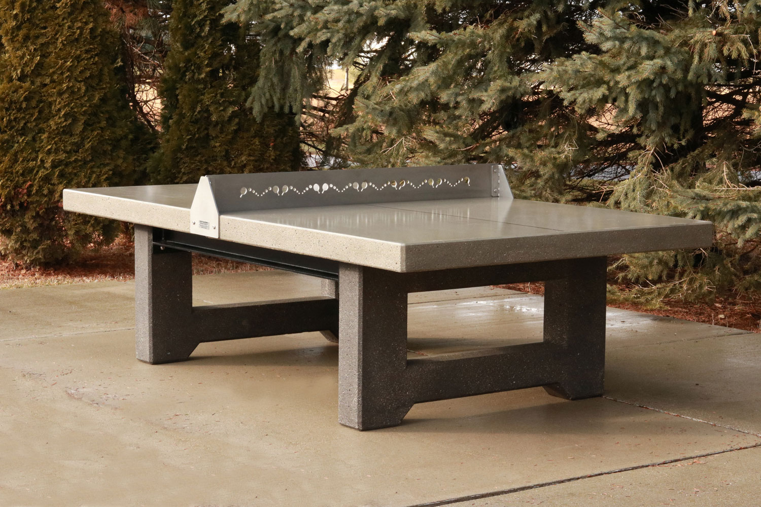 Concrete ping pong/tennis table. Outdoor fun!