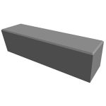 Rendering of Rectangular Campus Bench 18" Width #B56721818