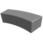 Rendering of Doty Concrete Curved Campus Bench part # BC56712418-2