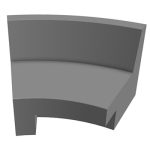 Rendering of curved sofa bench #BSBLC543632