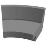 Rendering of curved sofa bench #BSBMC543632