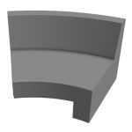 Rendering of curved sofa bench #BSBRC543632